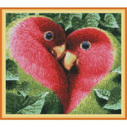Stamped Cross Stitch Kits Love Bird Patterns Counted 11CT 14CT print Painting Fabric Embroidery Needlework Thread Home Decor Set