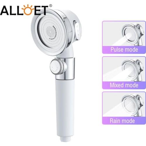 3 Mode Shower Head ABS Perforated High Pressure Adjustment Switch Water-Saving Bathroom Handheld Shower Head Bath Nozzle