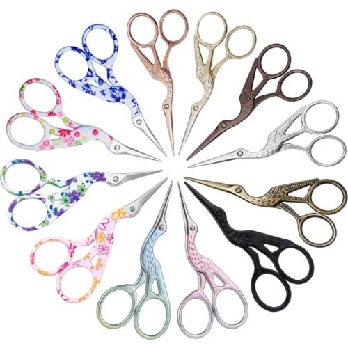 LMDZ 1Pcs Mini Crane Shears Metal Tailor Shears Handmade Essentials Thimble for Household Sewing DIY Needlework Paper Cutting