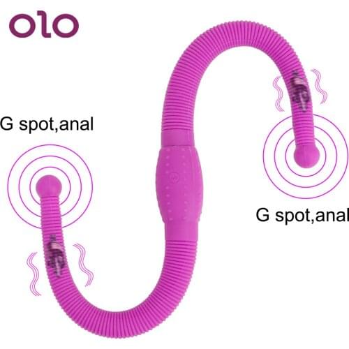 OLO G spot Flexible Strapon Dildo Vibrators Double Head 12 Speed Vaginal massager Anal Sex Toy for Women Lesbian Adult Products
