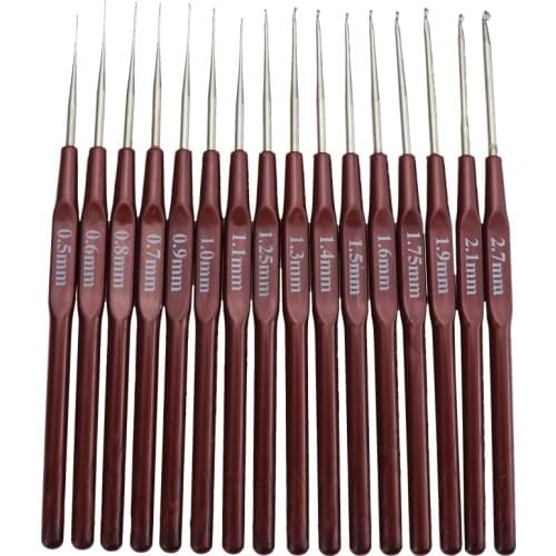 SKC Plastic Coffee Handle Iron Crochet Needle Stainless Steel Needle Plastic Crochet Wool Knitting Tool Sweater Needle