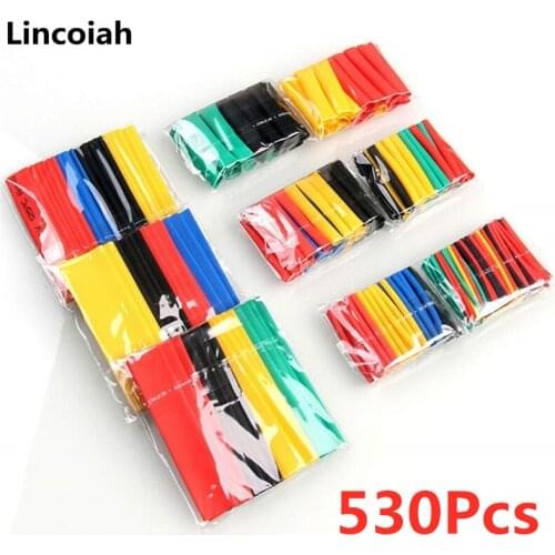 530Pcs/set Weatherproof Heat Shrink Sleeving Tubing Tube Assortment Kit Wrap Cable Electrical Connection Electrical Wire