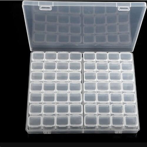 28/56/224 Slot Transparent Plastic Storage Box Diamond Painting Accessories Tool Nail Art Rhinestone Bead Storage Box