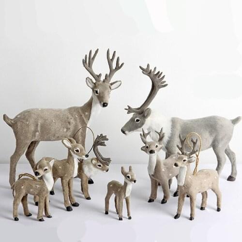 Christmas Simulation Elk Animal Model Christmas Deer DIY Home Decor Reindeer Christmas Decoration Fairy Garden Decor Props xx119
