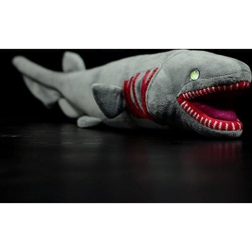 Ferocious Gray Frilled Shark Figurine Simulation Chlamydoselachus Anguineus Doll Hexanchiformes Sea Animal Plush Toy Kids Gift