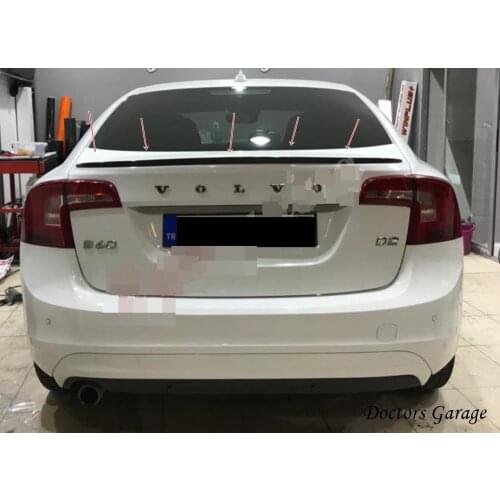 For Volvo S60 Sedan Thin Spoiler Universal Model Length 115 cm Car Accessories Piano Black Flexible Ornament Modify