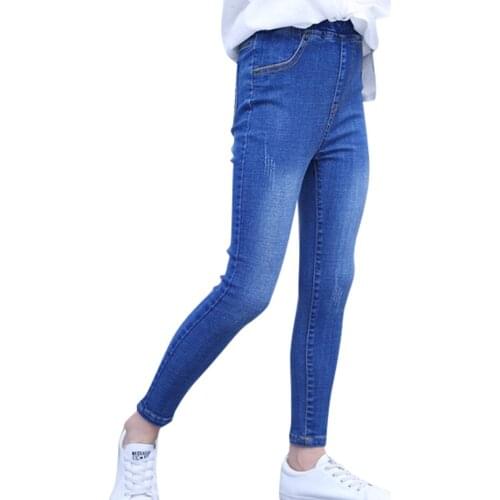 Girls Slim Jeans Solid Color Childrens Jeans For Girl Spring Autumn Childrens Jeans Casual Style Childrens Clothes 6 8 10 12