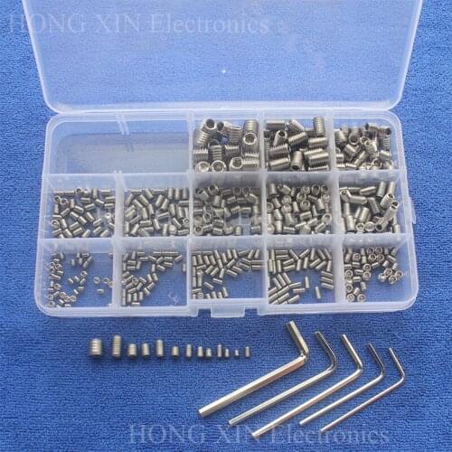 Stainless Steel Wood Grub Screws M3/M4/M5/M6/M8 Hex Bolt Assortment kit Fastener Hardware Socket Head Cap Screw Cup Point PCB