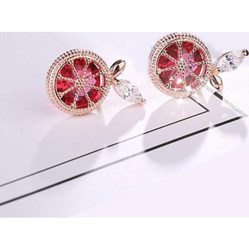 XF-EH038 Womens Fashion Korean Earrings Jewelry for Women Playful Cute Orange Fruit Earrings Gift Earrings for Women 2020