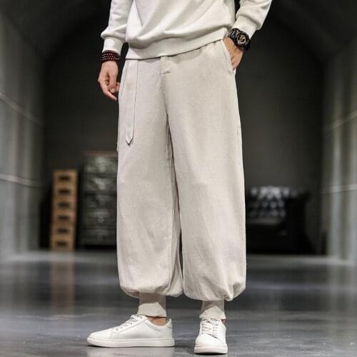 Japanese Wide Leg Harem Pants 2021 Men Hip-hop Loose Sports Trousers Solid Casual Pants Streetwear Lantern Sweatpants