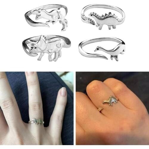Dinosaur Rings Open Rings for Women Cute Animal Open Ring Wedding Adjustable Ring Birthday Party Girl Party Jewelry