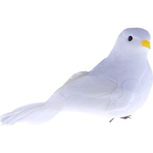 1pc 3D Feather Foam Wedding Decorative Doves Home Craft Kid Simulation Bird Toy Gifts Decor White