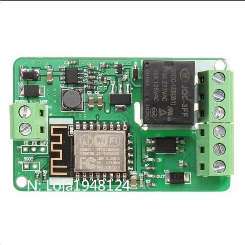 Chegada nova 1 Pcs Verde ESP8266 10A 220 V Modulo de Rele De Rede WI-FI de Entrada DC 7 V ~ 30 V modulos