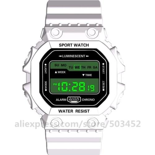 100pcs/lot HONHX Watch running Chronograph Calendar Date Quartz Waterproof multiple zone led digital watch