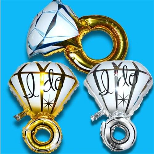 2018 Real 15pcs/lot Valentines Day Diamond Ring Helium Foil Balloons Wedding Favors Party Supplies Big Size 43inch Ballons