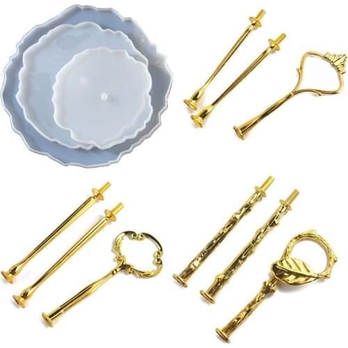 3 Layer Irregular Coaster Plate Resin Mold Large Fruit Disc Tray Pallet Resin Casting Mold Clear Flexible Silicone Molds