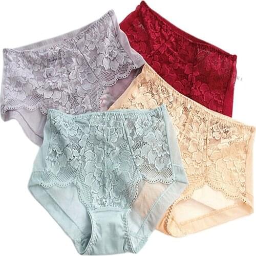 4Pcs New Womens Underwear Sexy Lace breifs Seamless Underpants High Waist Panties Female Underwear Ladies Womens Panties