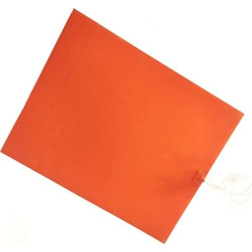 400*500*1.5mm Silicone heater for Kitchenware 220v 1700w adhesive 1 side 1000mm lead come out from middel of 400mm side