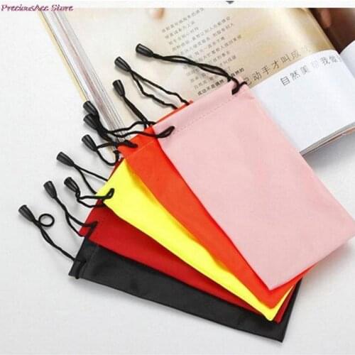5Pcs Glasses Case Glasses Pouch Cloth Sunglasses Bag Eyewear Accessories 18*9cm 6 Colors random color Size: 18*9cm