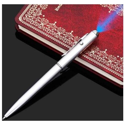 50pcs Office Supplies Material Escolar School Supplies Invisible Ink Pen With Uv Light Magic Secret Spy Ballpoint Wholesale