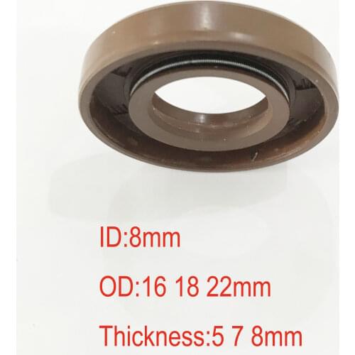 8x16x5 8x16x7 8x18x7 8x22x5 8x22x7 8x22x8 FKM Fluorine Rubber Spring 2 Lip TC Gasket Skeleton Oil Seal
