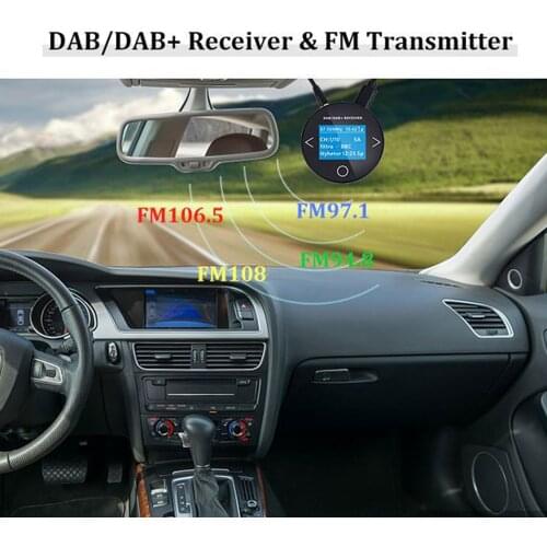 Car DAB/DAB+ Radio Adapter Bluetooth Music Receiver Output Remote Control LCD Display Portable Digital DAB Radio FM Transmitter
