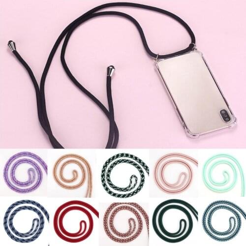 Strap Cord Chain Phone Tape Necklace Lanyard Phone Cases for iPhone 11 Pro XS Max XR X 7Plus 8Plus 6s SE Carry Cover DIY Case