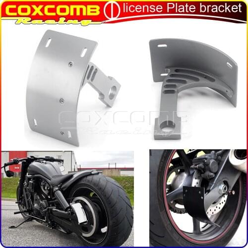 For Kawasaki 1998-2014 ZX-6R/636 ZX-7R ZX-9R ZX-12R ZX-14R Motorcycle Aluminum Side Mount Tag Curved License Plate Bracket 1Pcs