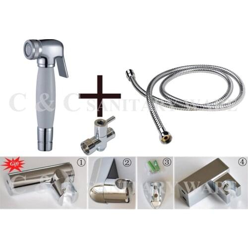 G1/2, G7/8, G3/4, M18X1.5L Optional Brass T-adapter Hand held Bidet Toilet Shattaf Kit Sprayer Shower Head Set A2004ST