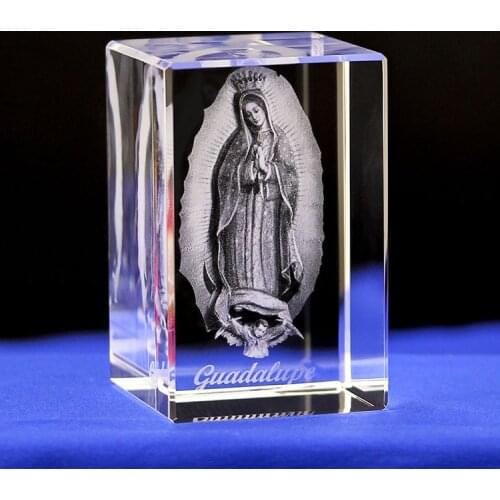 Efficacious HOME family Talisman-our-lady-of-guadalupe The Virgin Mary Religious Figurine 3D Crystal statue
