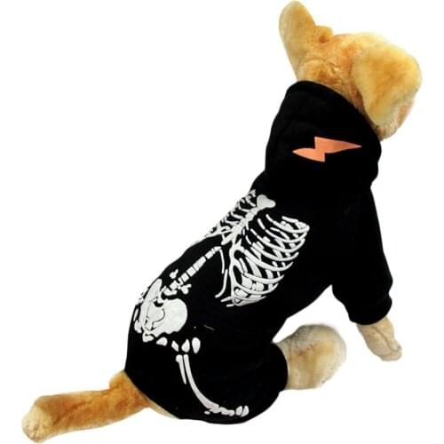 Halloween Pet Dogs Clothes Horror Skeleton Pattern Puppy Coats Dog Four-Legged Clothing Home Pets Festival Dress Up