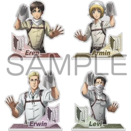 Attack on Titan Do Some Cleaning Half-length Figure Stand Model Desktop Toy Armin Arlert Levi Ackerman Erwin Smith Eren Jaeger