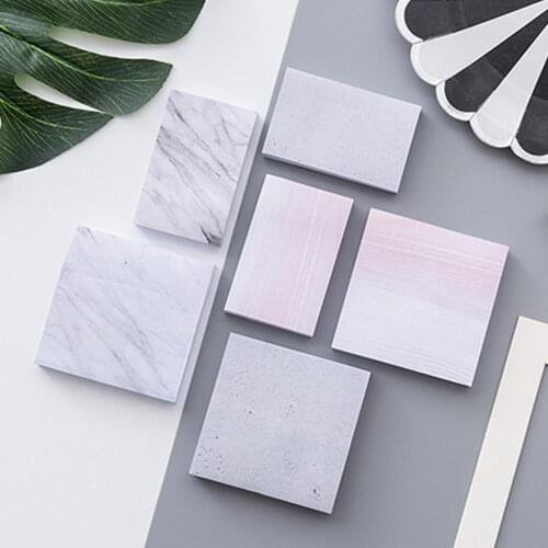 Creative Marble Color Self Adhesive Memo Pad Stone Style Sticky Notes Bookmark School Office Stationery Supplies