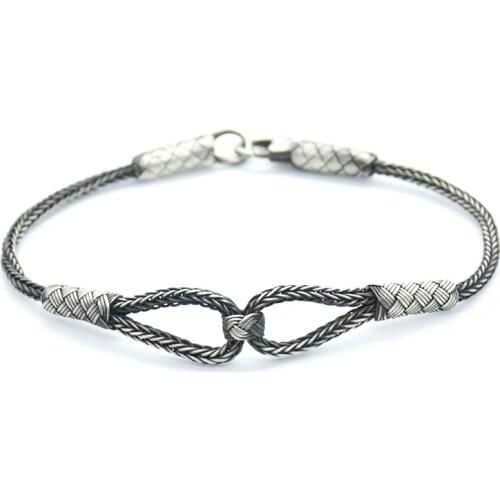 KSG 1Pc Sailors Knot Silver Bracelet Women Men 1000k Pure Silver Bracelet Kazaziye Silver Bangle Special Day Bracelet