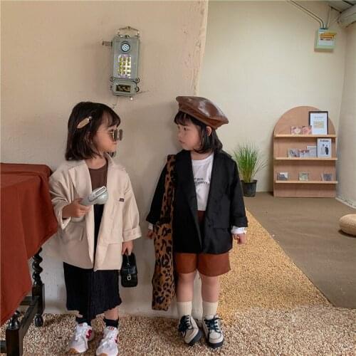 2021 new style girls boys coat autumn cotton fashion full sleeve kids jacket 2-7 years