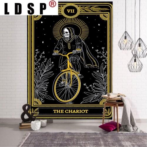 LDSP Tarot Carriage Bicycle Tapestry Hanging Covering Rugs Background Cloth Beach Mat Blanket Art Bedroom Living Room Home Decor
