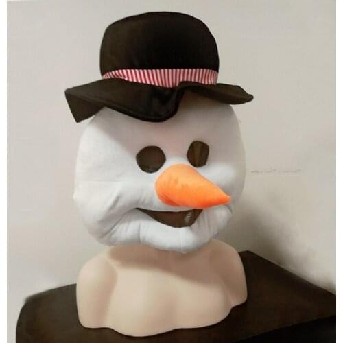 Hot Selling Snowman Mascot Headgear Cartoon Snowman Head Cosplay Halloween Dress Up Party Mask Easter Mascot Accessories