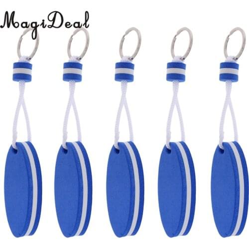 MagiDeal 5pcs Yachting Boating Canoe Drifting EVA Foam Floating Key Chain Key Ring-Surfboard Blue