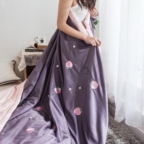 1PC Throw Blankets Comforter Duvet Quilt Quilts Luxury Embroidery Summer Tencel Patchwork #s