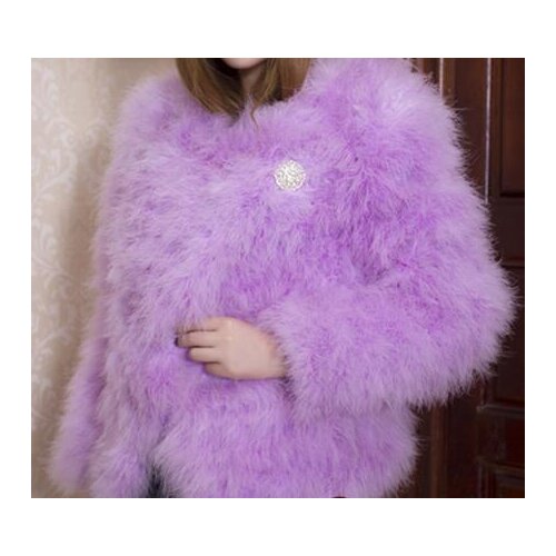 LET-SETTING new fashion Fire chicken feather ostrich feather fur jacket long-sleeved jacket