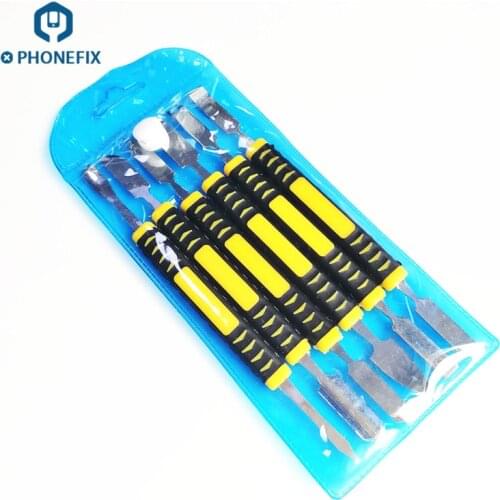 PHONEFIX 6 in 1 Dual Ends Metal Spudger Set Mobile Phone Repair Tools for iPhone Repair Screen Opening Tool Repair Kit