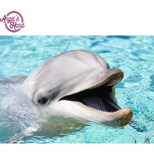 Full square Diamond Embroidery 5D DIY Diamond Painting Cute Dolphin Diamond Painting Cross Stitch Rhinestone Mosaic