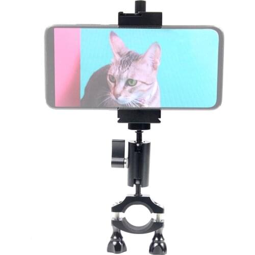 Rotatable Bike Clamp Tripod Stand w Mobile Phone Clip Adapter Mount w Shock Absorber for GoPro 8 7 Max AKASO EK7000 4K Cameras