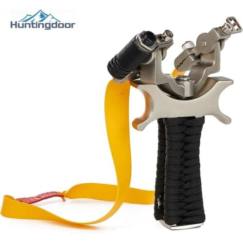 Laser Light Slingshot Rotating Flying Eagle Slingshot Stainless Steel Hunting Sling Shooting Practice Outdoor Games Catapul
