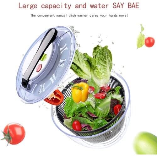 Manual Vegetable Dehydrator Press Small Salad Washer Spinner Drainer Basket Dryer Fruit Dehydration Colander Fold Kitchen Tool