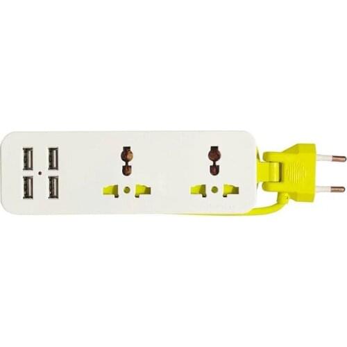 EU Power Strip With 4 USB Portable Extension Socket Euro Plug 1.5m Cable Travel Adapter USB Smart Phone Wall Charger Desktop Hub