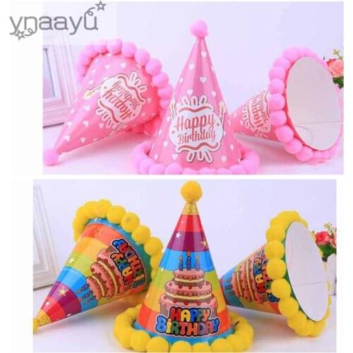 Ynaayu 6pcs/set Happy Birthday Party Hat Party Celebration Children Adult Cartoon Map Baby Kids Party Hats For Birthday Party