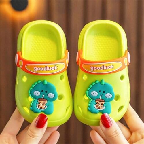 Summer Children Slippers Boys Girls Cute Cartoon Animals Sandals Kid Soft EVA Bathroom Non-Slip Slides Toddler Indoor Home Shoes