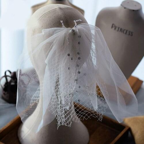 New Mori Fairy Style Simple Cute Hairclip Ornament Veil Wedding Hair Wear Women