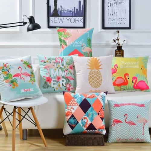 Nordic Tropical Flamingo Zipper Throw Pillow Case Cushion Cover Home Sofa Decor